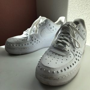 Nike Silver Star Studded Air Force 1s